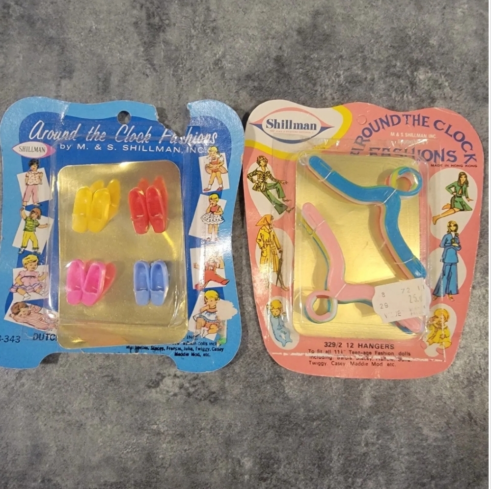 Vintage Shillman Shoe and Hanger Lot Around The Clock 4 Pair Unopened Barbie
